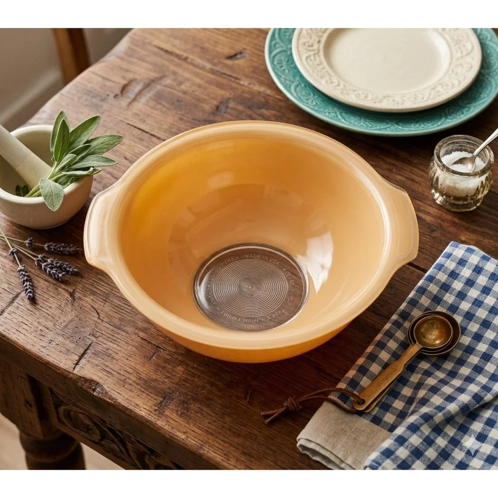 Vintage Pyrex 323 Orange Amber Tint Glass Mixing Bowl 1.5L Made in USA